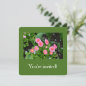 Schöne rosa Gartenlaube Blume Abschluss Einladung (Stehend Vorderseite)