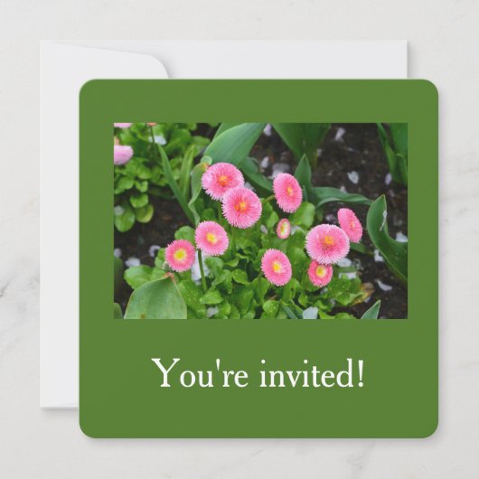 Schöne rosa Gartenlaube Blume Abschluss Einladung (Vorderseite)