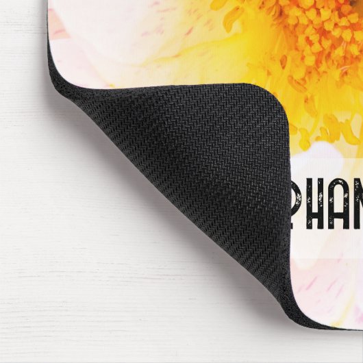 Schöne Rosa Gelbe Rose Mousepad (Ecke)