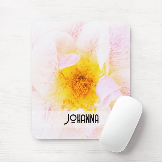 Schöne Rosa Gelbe Rose Mousepad (Mit Mouse)