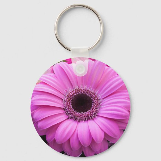 Schöne Rosa-Gerbera-Blume Schlüsselanhänger (Vorderseite)