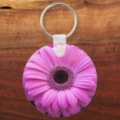Schöne Rosa-Gerbera-Blume Schlüsselanhänger (Vorderseite)