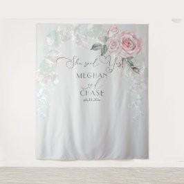 Schöne, rosa gestrichene Rosen Prop BarefootBride™ Wandteppich