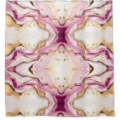 Schöne rosa Gold-Weiß-Marmor Duschvorhang (Vorderseite)