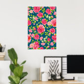 Schöne rosa-grüne Blätter Poster (Heimbüro)