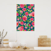 Schöne rosa-grüne Blätter Poster (Küche)