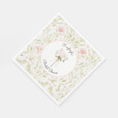 Schöne rosa grüne Blumen-Braut-Party Serviette (Ecke)