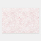 Schöne rosa grüne Blumen-Brautparty Geschenkpapier Set (Vorderseite 3)