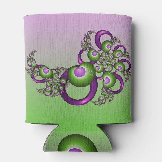 Schöne rosa grüne Herzen Modernes Abstraktes Frakt Dosenkühler (Rückseite)