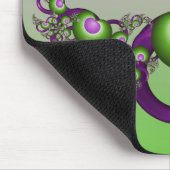 Schöne rosa grüne Herzen Modernes Abstraktes Frakt Mousepad (Ecke)