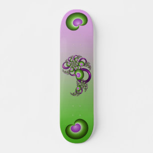 Schöne rosa grüne Herzen Modernes Abstraktes Frakt Skateboard