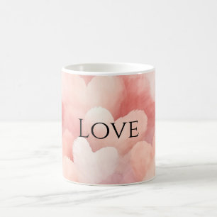Schöne rosa Hauch Herzen Liebe Kaffeetasse
