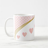 Schöne rosa Herzen & Gold Confetti Kaffeetasse (Links)