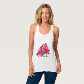 Schöne rosa Hibiskus-Blume Tank Top (Vorderseite Vollansicht)
