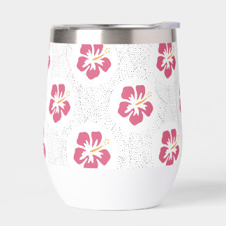 Schöne rosa Hibiskusblüten auf Punktdesign
