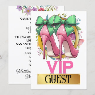Schöne rosa High Heels VIP-Gästeeinladung Einladung