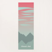 schöne rosa Himmel- und Gebirgsillustrierung Yogamatte (Rückseite)