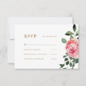 Schöne Rosa-Hochzeit RSVP Karte (Vorderseite)