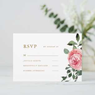 Schöne Rosa-Hochzeit RSVP Karte