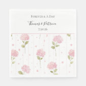 Schöne rosa Hortensien-Blumen Hochzeit Serviette (Vorderseite)
