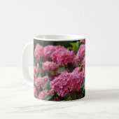 Schöne rosa Hortensienblüten Kaffeetasse (Vorderseite Links)