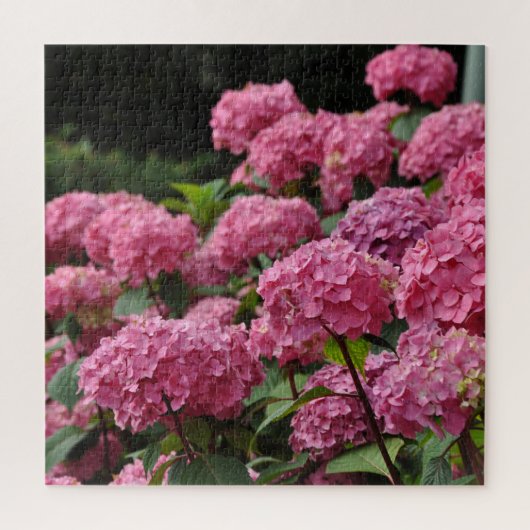 Schöne rosa Hortensienblüten Puzzle (Vertikal)