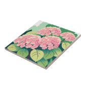 Schöne rosa Hortensienbüsche Fliese (Seite)