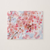 Schöne rosa japanische Kirschblüte Kirschblüte Puzzle (Horizontal)