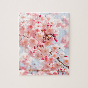 Schöne rosa japanische Kirschblüte Kirschblüte Puzzle