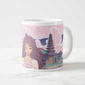 Schöne rosa Kaffeetasse Jumbo-Tasse (Vorderseite Rechts)