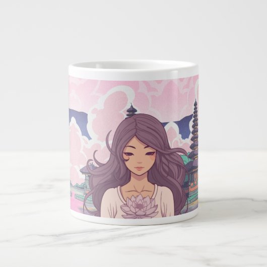 Schöne rosa Kaffeetasse Jumbo-Tasse (Vorderseite)