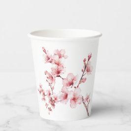 Schöne rosa Kirschbaumblüten Pappbecher