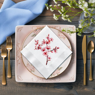 Schöne rosa Kirschbaumblüten Serviette