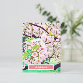 Schöne Rosa Kirschblüte Japan Reise Postkarte (Stehend Vorderseite)