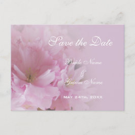 Schöne Rosa Kirschblüte Save the Date Hochzeit m Ankündigungspostkarte