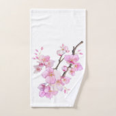 Schöne rosa Kirschblüten Badhandtuch Set (Handtuch)