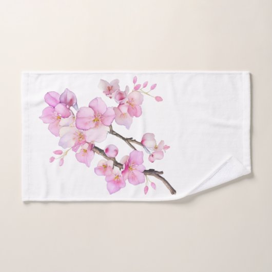 Schöne rosa Kirschblüten Badhandtuch Set (Handtuch)