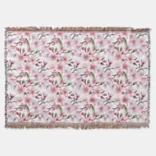 Schöne rosa Kirschblüten Decke