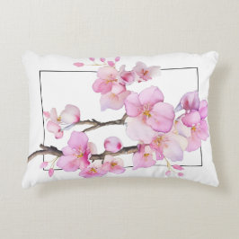 Schöne rosa Kirschblüten Dekokissen