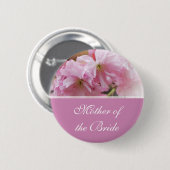 Schöne rosa Kirschblüten-Frühlingshochzeit Mutter Button (Vorne & Hinten)