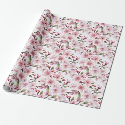 Schöne rosa Kirschblüten Geschenkpapier (Ungerollt)