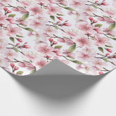 Schöne rosa Kirschblüten Geschenkpapier (Ecke)