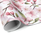 Schöne rosa Kirschblüten Geschenkpapier (Rolleneckpunkt)