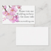 Schöne rosa Kirschblüten Hochzeit Begleitkarte (Vorne/Hinten)