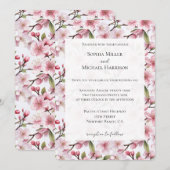 Schöne rosa Kirschblüten Hochzeit Einladung (Vorne/Hinten)