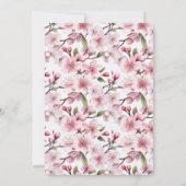 Schöne rosa Kirschblüten Hochzeit Einladung (Rückseite)