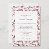 Schöne rosa Kirschblüten Hochzeit Einladung (Vorderseite)