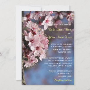 Schöne rosa Kirschblüten-Hochzeitseinladung Einladung