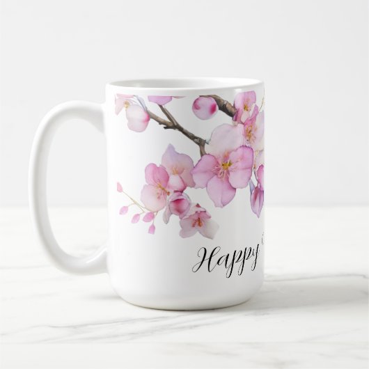 Schöne rosa Kirschblüten Kaffeetasse (Links)