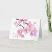 Schöne rosa Kirschblüten mit Blumen Dankeskarte (Vorderseite)